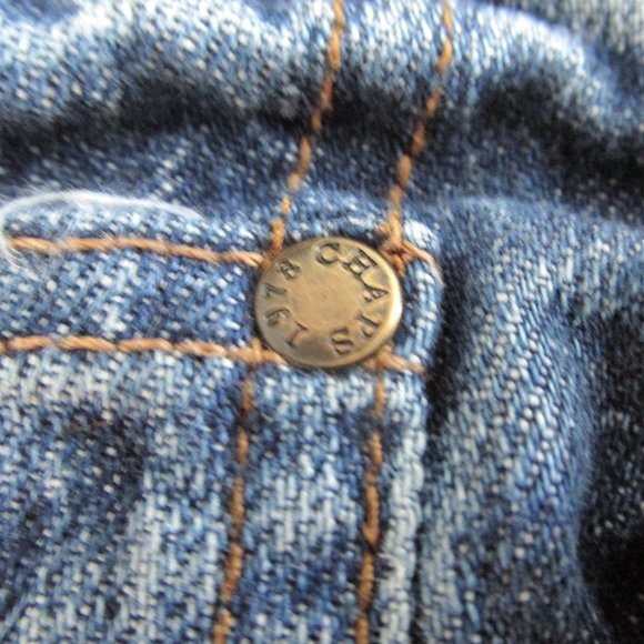 CHAPS MEN'S SIZE 32 X 33 JEANS DARK BLUE SLUB DENIM STRAIGHT FIT VINTAGE - Picture 4 of 15